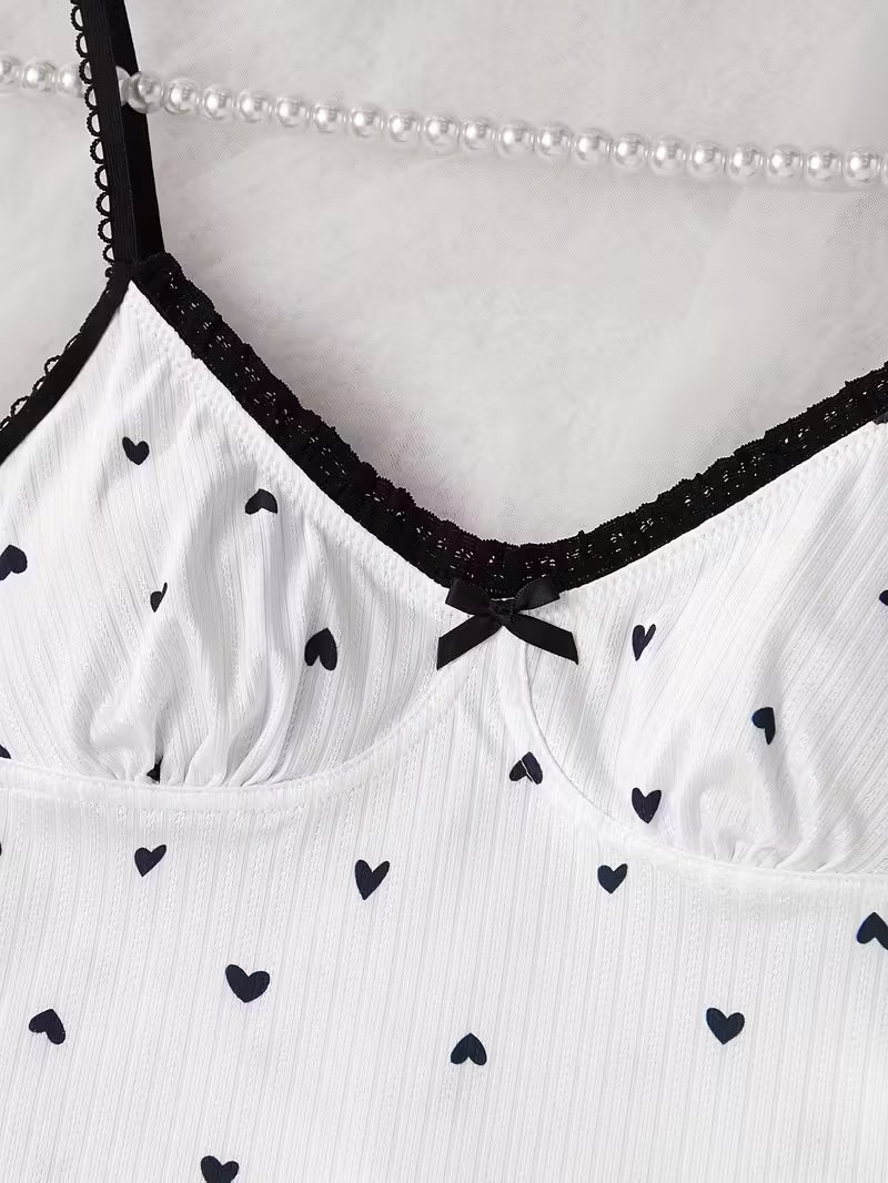 2-Piece Contrast Bind Gymwear Set – Top & Shorts for Girls