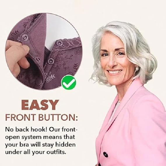 Rose Bra Wireless Front Button Bras For Women (Pack of 3)