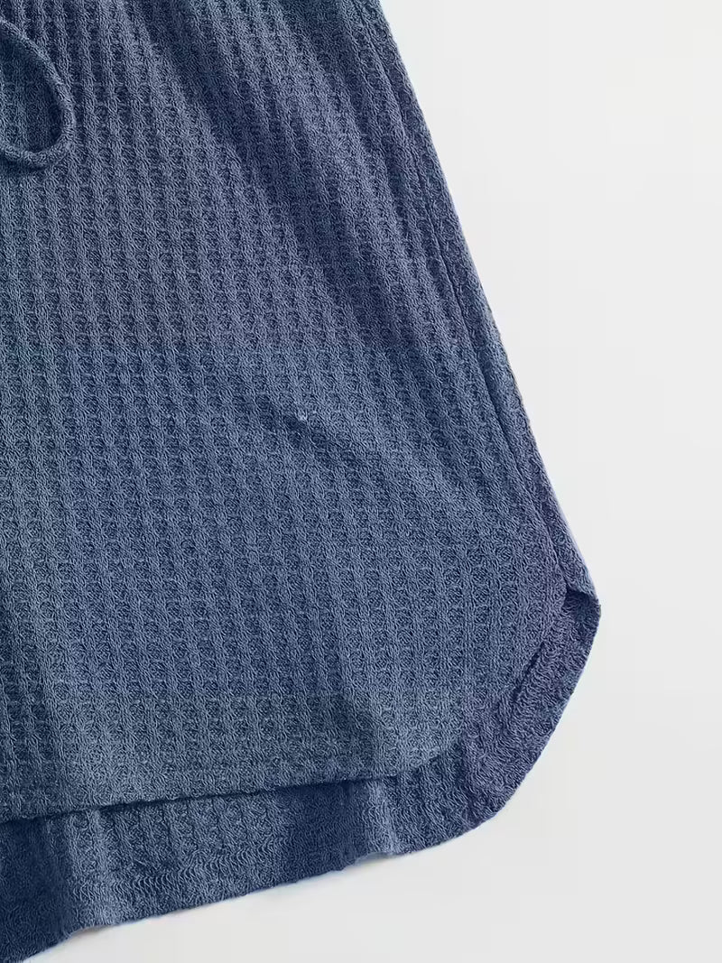 2-Piece Contrast Bind Gymwear Set – Top & Shorts for Girls