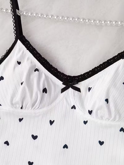 2-Piece Contrast Bind Gymwear Set – Top & Shorts for Girls